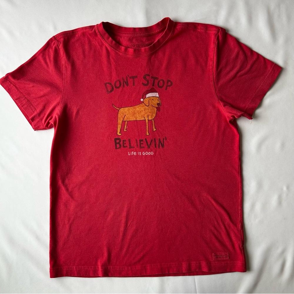 Life Is Good Men’s Red Graphic Crusher T-Shirt